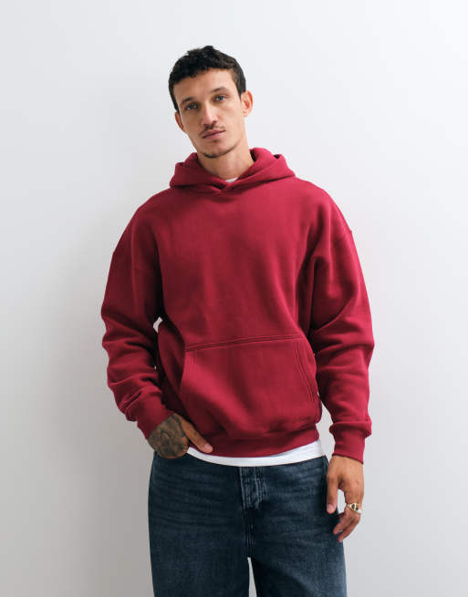 Hollister boxy fit hoodie in berry, 3 of 5