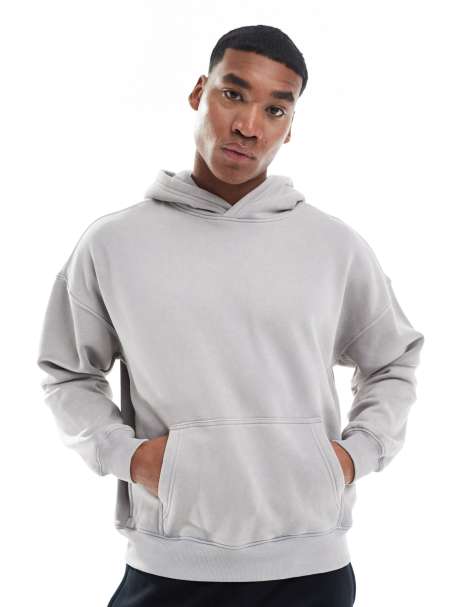 Hollister boxy fit hoodie in grey wash - view 1
