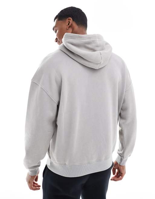 Hollister boxy fit hoodie in grey wash, 4 of 4