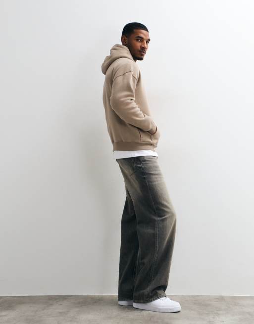Hollister boxy fit hoodie in light brown, 3 of 5