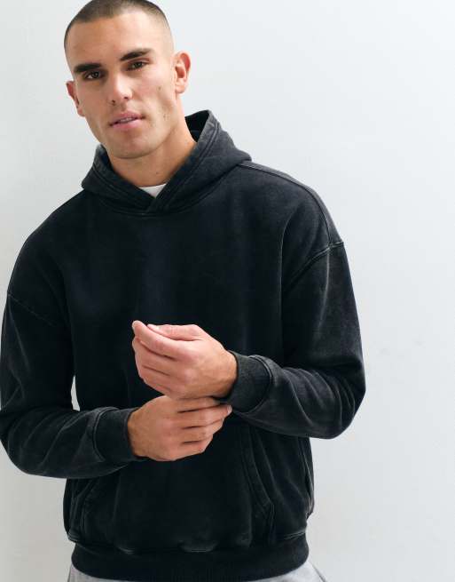 Hollister Boxy-Fit-Kapuzenpullover in Schwarz, 4 von 5