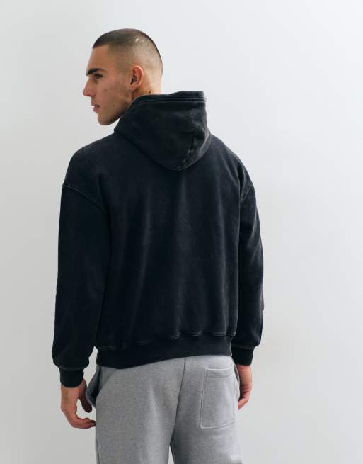 Hollister Boxy-Fit-Kapuzenpullover in Schwarz, 5 von 5