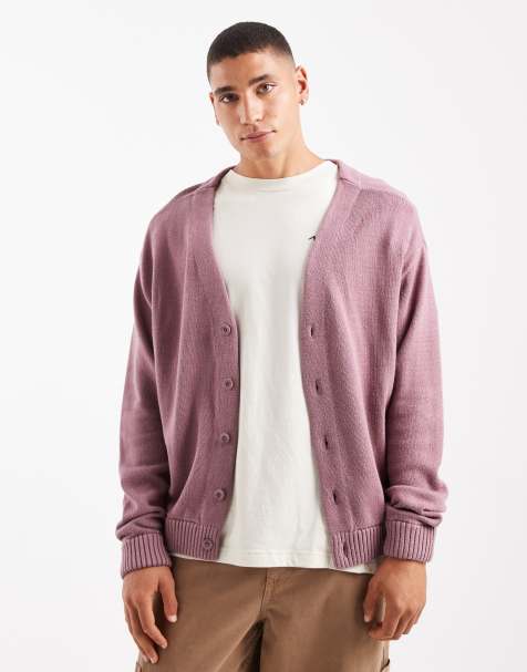 Hollister boxy fit long sleeve cardigan in pink