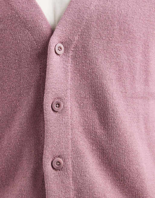 Hollister boxy fit long sleeve cardigan in pink, 5 of 5