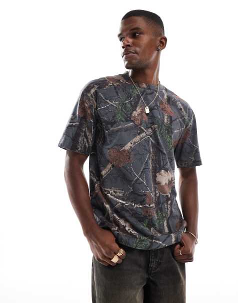 Hollister boxy fit washed t-shirt in camo - view 1