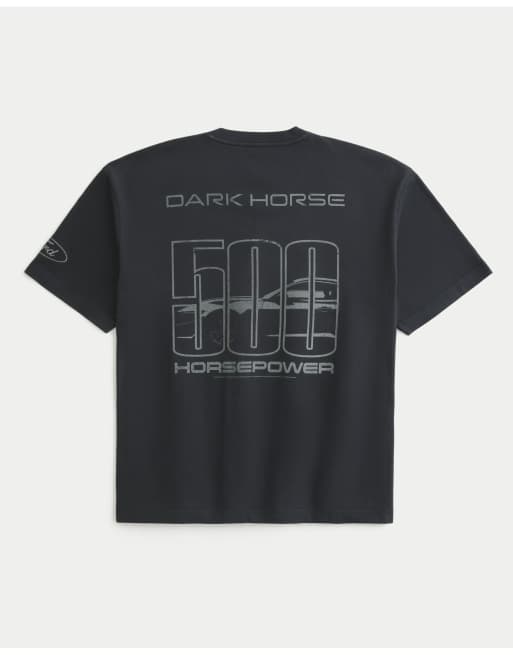 Hollister Boxy ford mustang dark horse graphic tee in charcoal, 1 of 4