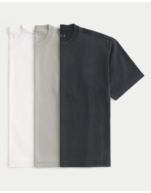 Hollister Boxy heavyweight crew t-shirt 3-pack in multi