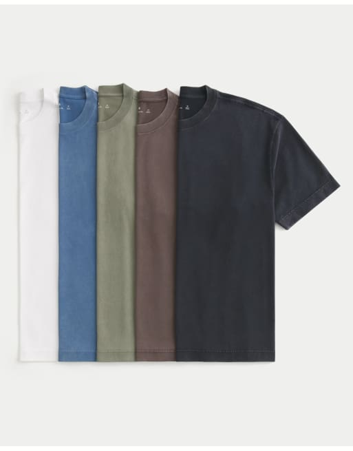 Hollister Boxy heavyweight crew t-shirt 5-pack in multi