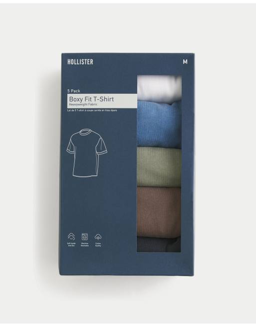 Hollister Boxy heavyweight crew t-shirt 5-pack in multi, 2 of 2