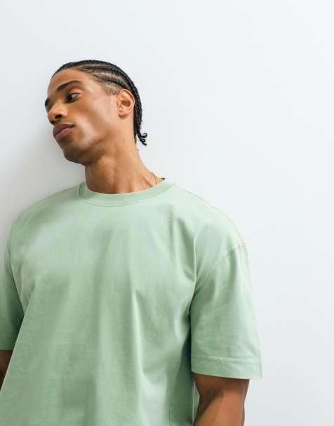 Hollister boxy heavyweight t-shirt in green - view 1