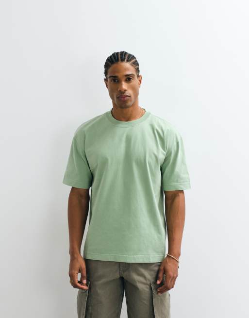 Hollister boxy heavyweight t-shirt in green, 4 of 5