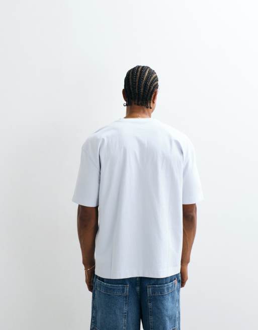 Hollister boxy heavyweight T-shirt in light blue, 5 of 5