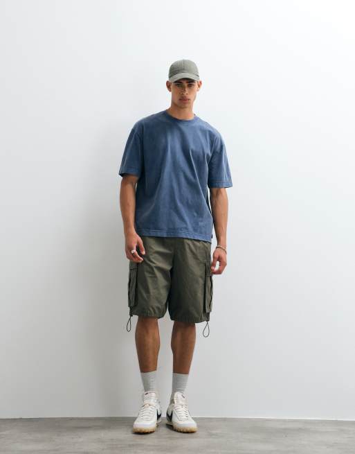 Hollister boxy heavyweight t-shirt in navy, 2 of 5