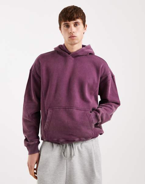 Hollister boxy hoodie in purple - view 1