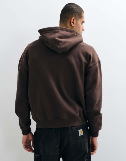 Hollister boxy hoodie met rits bruin, 3 van 5