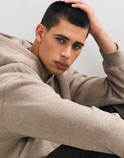 Hollister boxy hættetrøje i oatmeal, 3 af 5