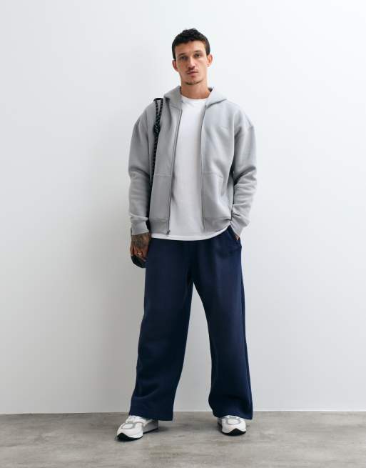 Hollister Boxy-Kapuzenpullover mit Reißverschluss in Anthrazit, 3 von 5