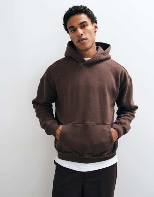 Hollister boxy Kapuzenpullover zum Überziehen in Braun, 1 von 5