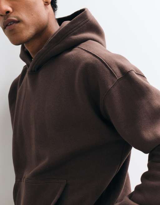 Hollister boxy Kapuzenpullover zum Überziehen in Braun, 5 von 5