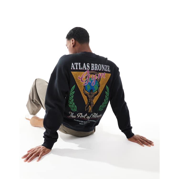 Hollister boxy leisure graphic back print sweatshirt in black | ASOS