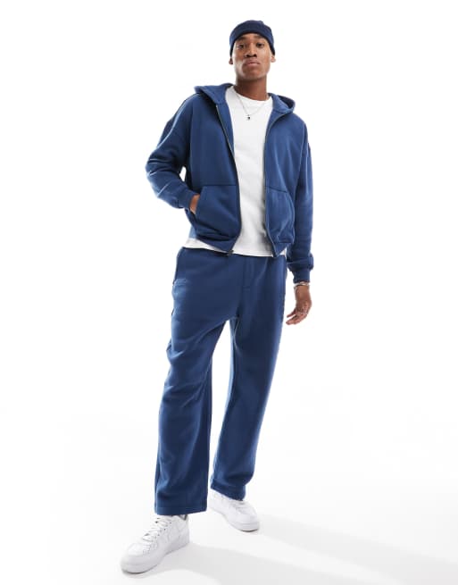 Hollister boxy mini logo motif hoodie co ord in navy