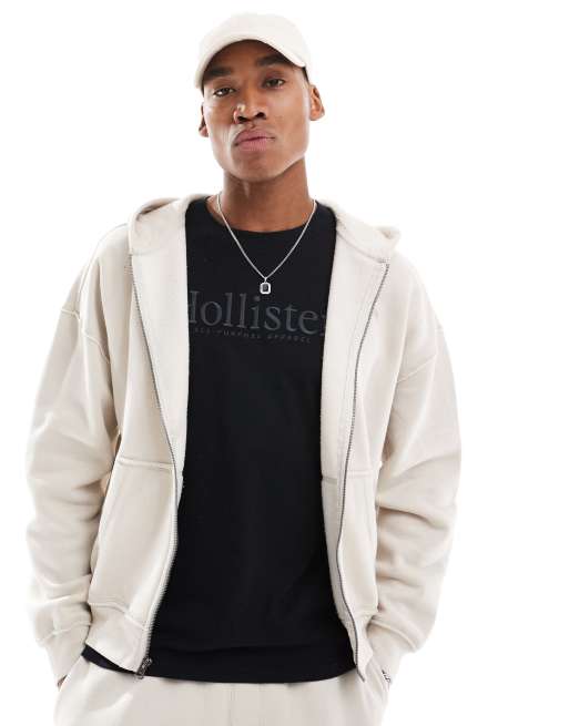 Hollister cream hoodie deals