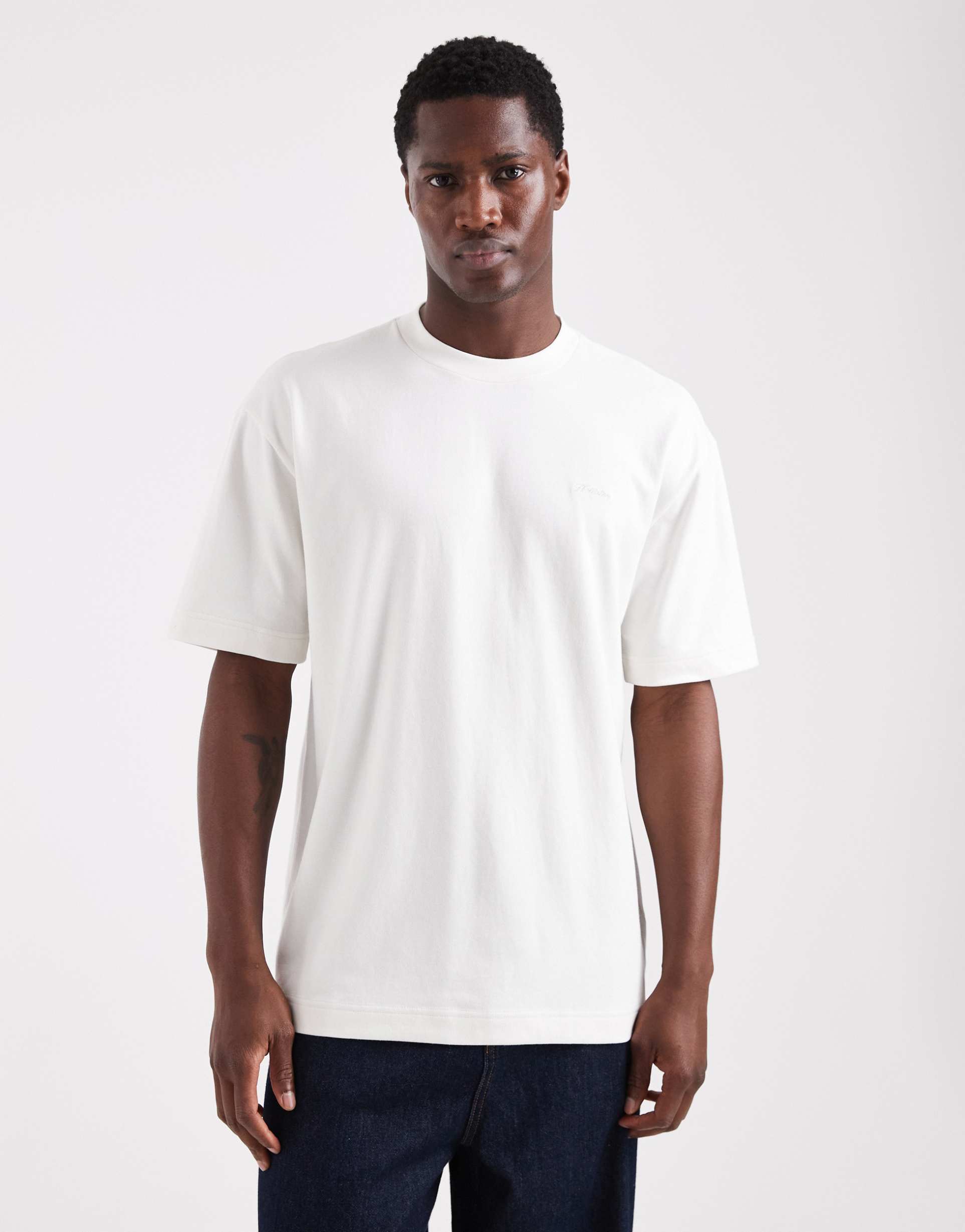 hollister boxy oversized short sleeve logo cooling t-shirt in white