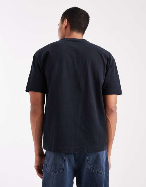 Hollister boxy oversized short sleeve micro logo t-shirt in black, 3 of 5
