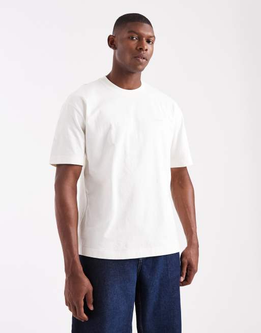 Hollister boxy oversized short sleeve micro logo t-shirt in white