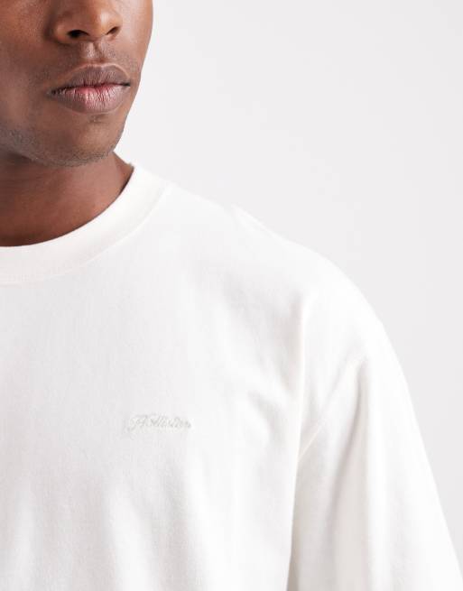 Hollister boxy oversized short sleeve micro logo T-shirt in white, 5 of 5