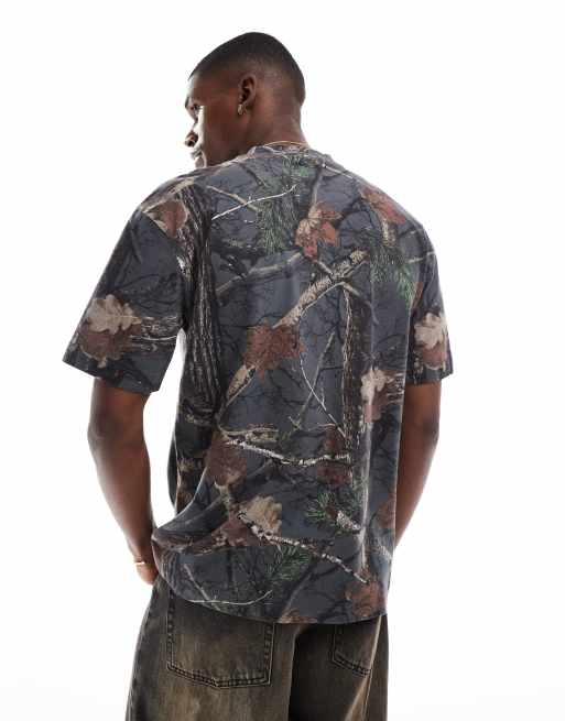 Hollister boxy oversized washed T-shirt in camo, 4 of 4