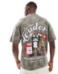 [Hollister] Hollister boxy pet motif t-shirt in green-Blue S GREEN
