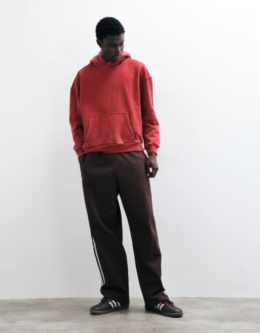 Hollister boxy pull on hoodie in washed red, 2 of 5