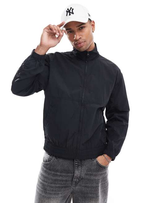 Hollister - Boxy retro nylon jack in zwart