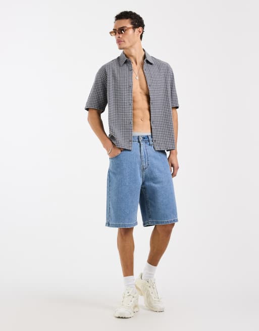 Hollister boxy short sleeve shirt in check print, 2 of 5