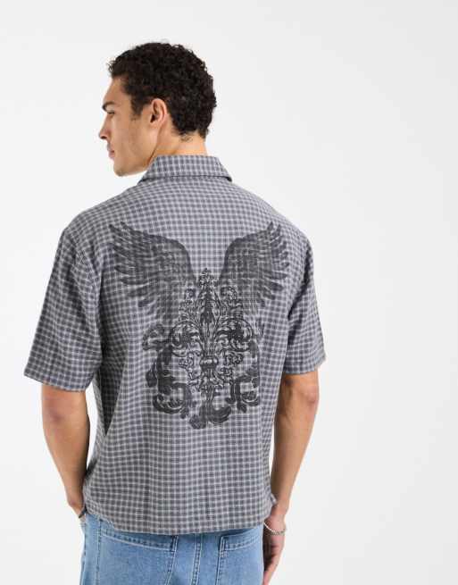 Hollister boxy short sleeve shirt in plaid print