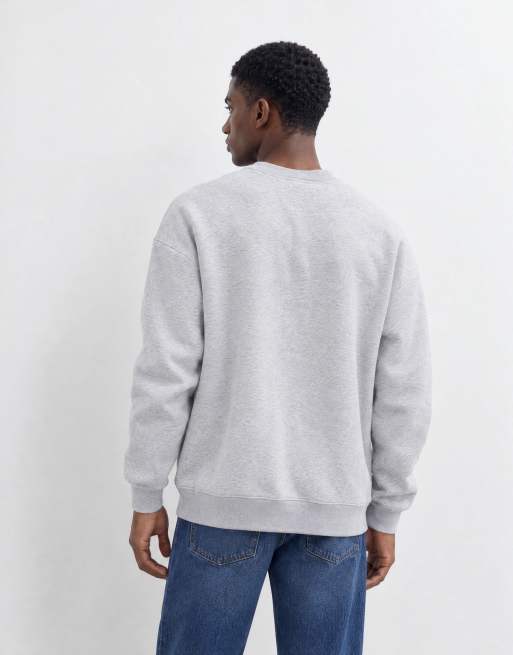Hollister boxy sweatshirt med rund hals i lysegrå, 6 af 9