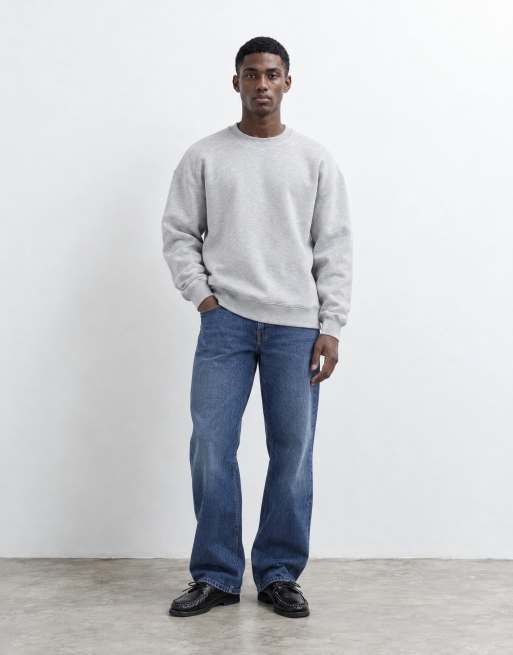Hollister boxy sweatshirt med rund hals i lysegrå, 9 af 9