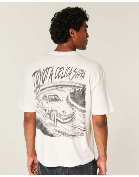 Hollister Boxy toyota celica supra graphic tee in cream - view 1