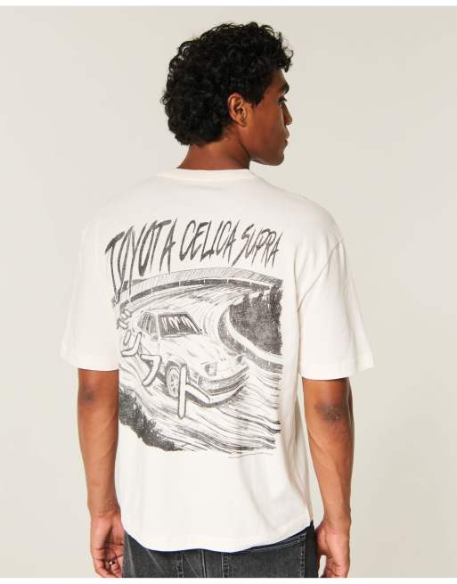 Hollister Boxy toyota celica supra graphic tee in cream, 1 of 5