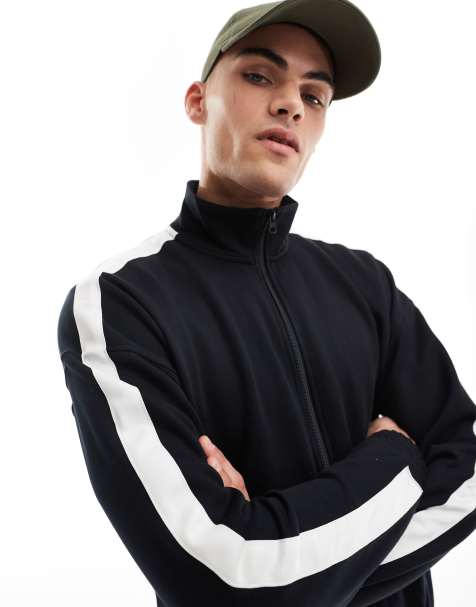 Hollister boxy track zip through top co-ord in black - view 1