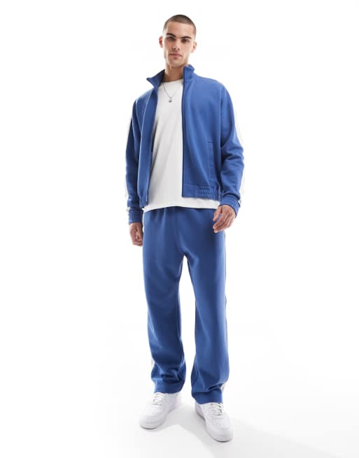 Hollister boxy track zip through top co-ord in royal blue, 3 of 4