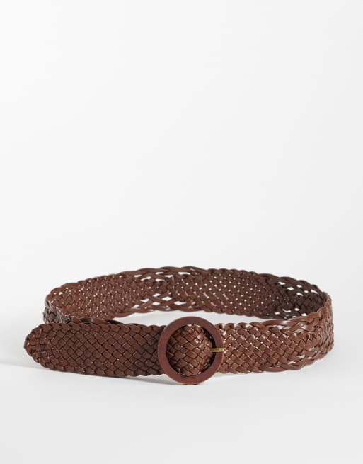 Hollister braided wide belt in brown