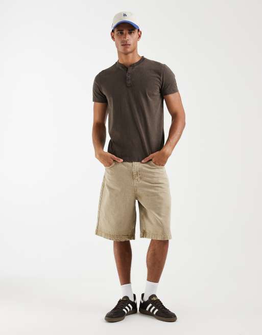 Hollister - Brun henley-T-shirt med korte ærmer, 3 af 5