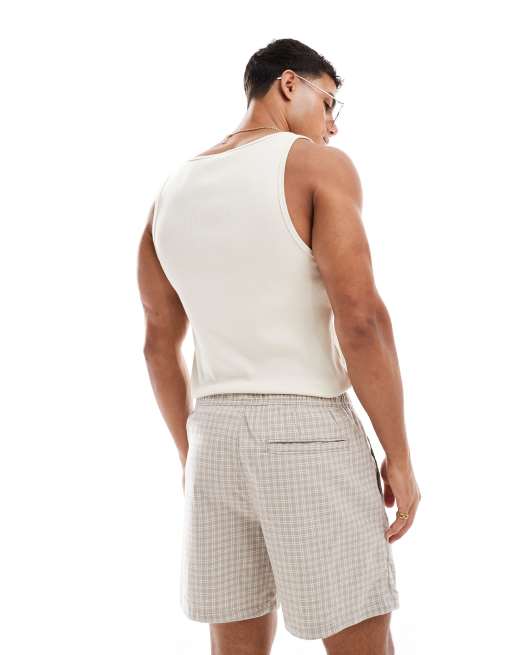 Hollister – Brunrutiga shorts med resårmidja, 5 av 5