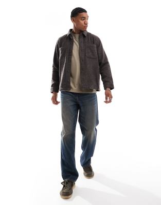 Hollister Hollister brushed overshirt in brown