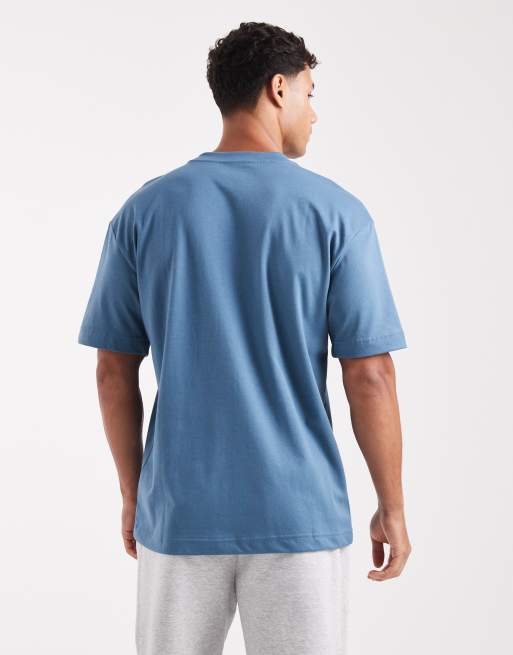 Hollister bubble logo cooling boxy oversized t-shirt in blue, 3 of 5