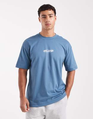 bubble logo cooling boxy t-shirt in blue