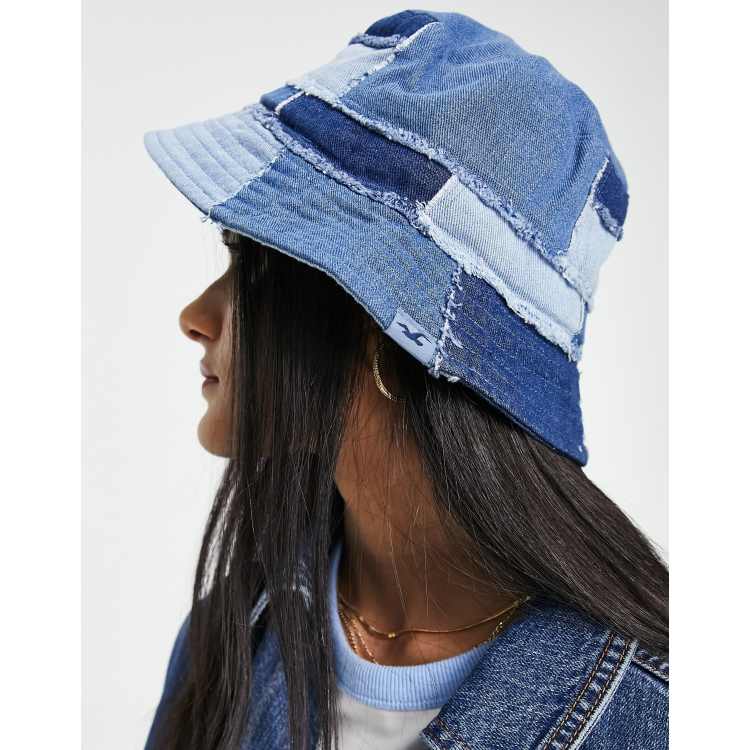 Hollister bucket hat in patchwork denim ASOS