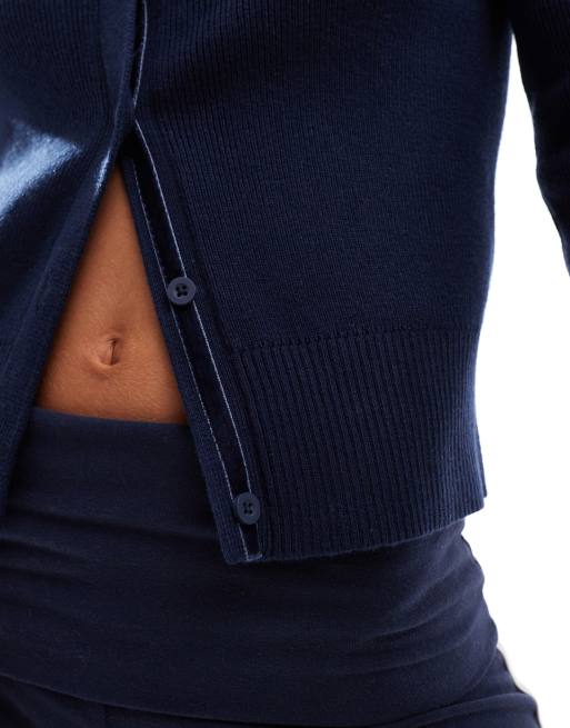 Hollister button down cardi in navy, 3 of 4